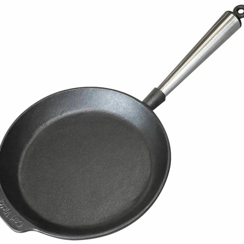 Stekepanne i støpejern 18 cm, stålhåndtak
