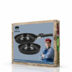 Stekepannesett med avtagbart håndtak, 24 + 28 cm