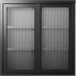 Store vegghengt vitrineskap 60 x 60 cm, antrasitt