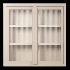 Store vegghengt vitrineskap 60 x 60 cm, bordeaux
