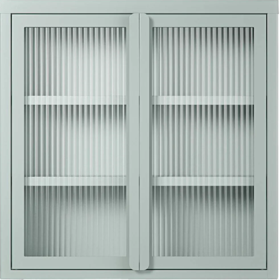 Store vegghengt vitrineskap 60 x 60 cm, pebble grey