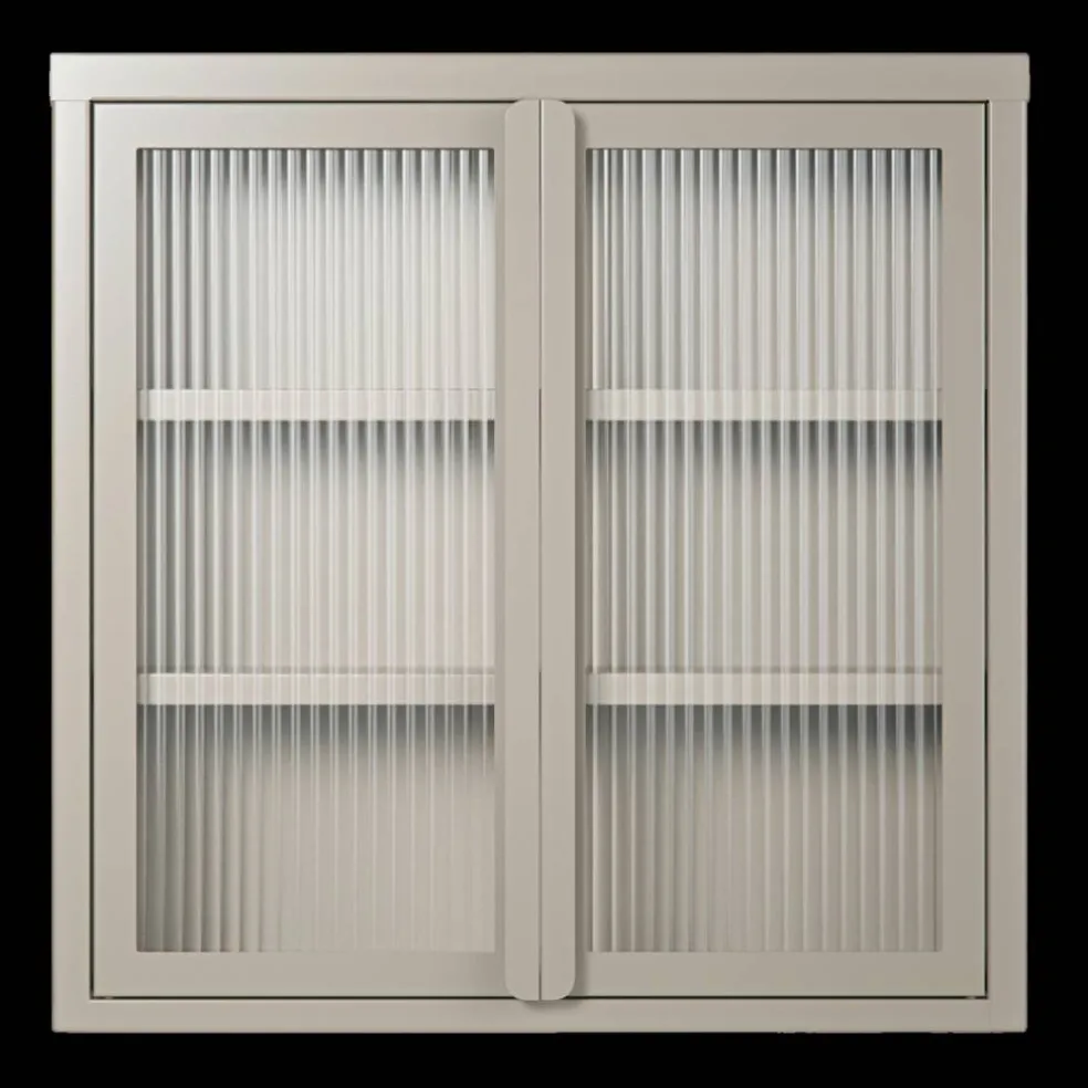Store vegghengt vitrineskap 60 x 60 cm, pebble grey