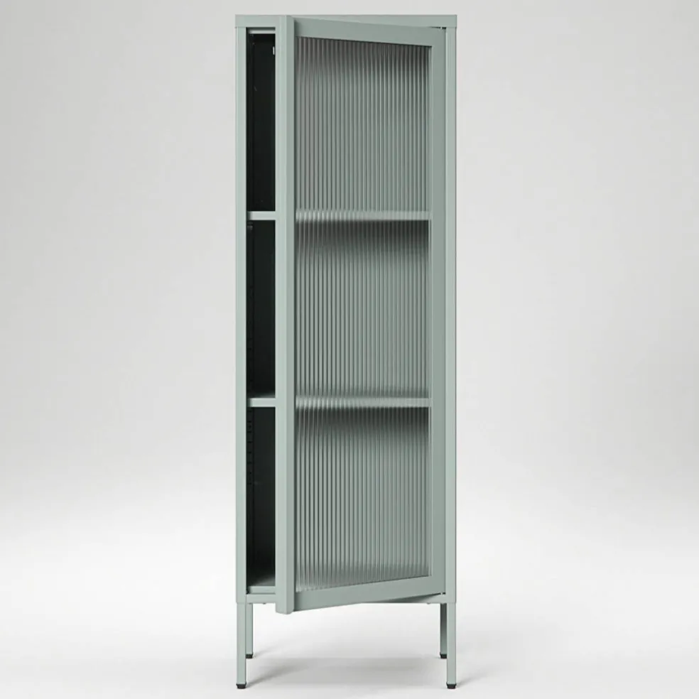 Store vitrineskap 50 x 150 cm, antrasitt