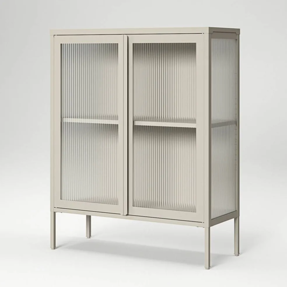 Store vitrineskap 90 x 110 cm, moss green