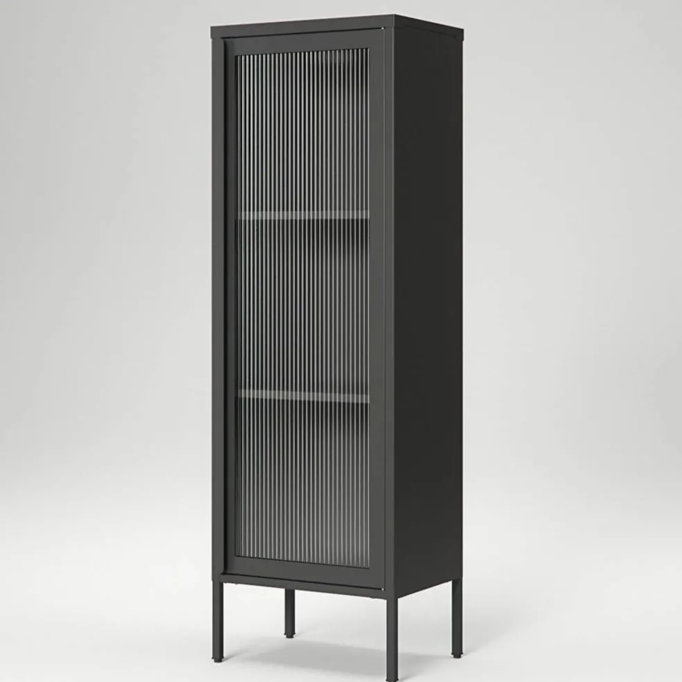 Store vitrineskap 50 x 150 cm, pebble grey