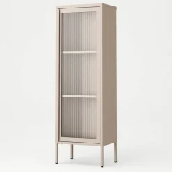 Store vitrineskap 50 x 150 cm, pebble grey