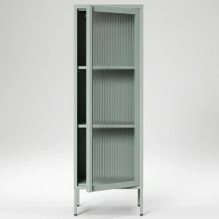 Store vitrineskap 50 x 150 cm, pebble grey