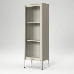 Store vitrineskap 50 x 150 cm, pebble grey