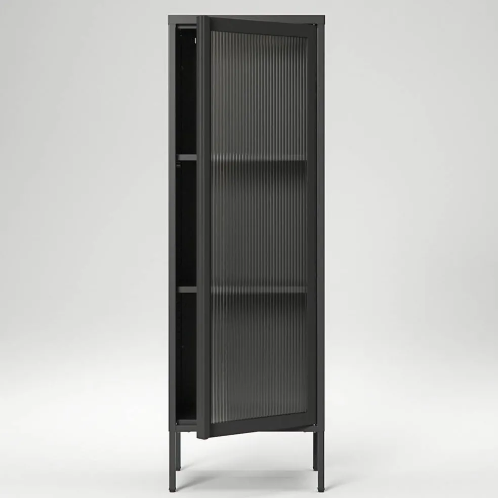 Store vitrineskap 50 x 150 cm, pebble grey