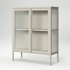 Store vitrineskap 90 x 110 cm, pebble grey