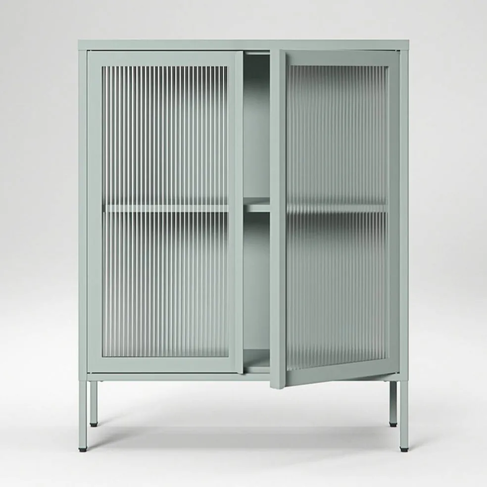 Store vitrineskap 90 x 110 cm, pebble grey