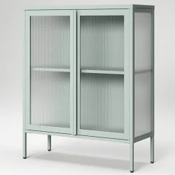 Store vitrineskap 90 x 110 cm, pebble grey
