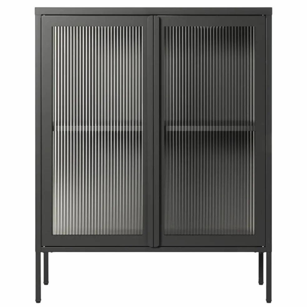 Store vitrineskap 90 x 110 cm, pebble grey