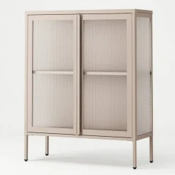 Store vitrineskap 90 x 110 cm, pebble grey