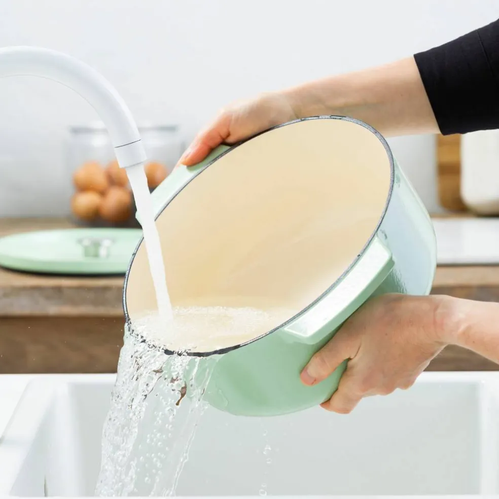 Støpejernsgryte 26 cm/5,2 liter, pistachio