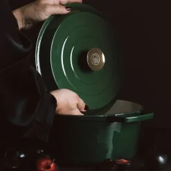 Støpejernsgryte 5 liter, mørkegrønn