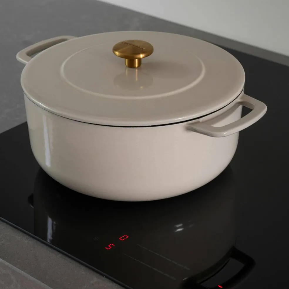 Støpejernsgryte med lokk 24 cm / 3,8 liter, grønn