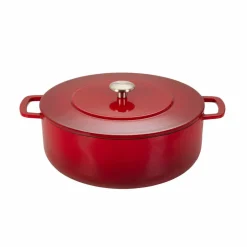 Støpejernsgryte med lokk 28 cm / 5,3 liter, cherry