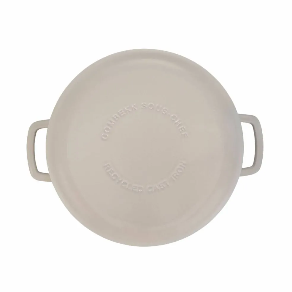 Støpejernsgryte med lokk 28 cm / 5,3 liter, sand