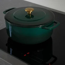 Støpejernsgryte med lokk 28 cm / 5,3 liter, grønn