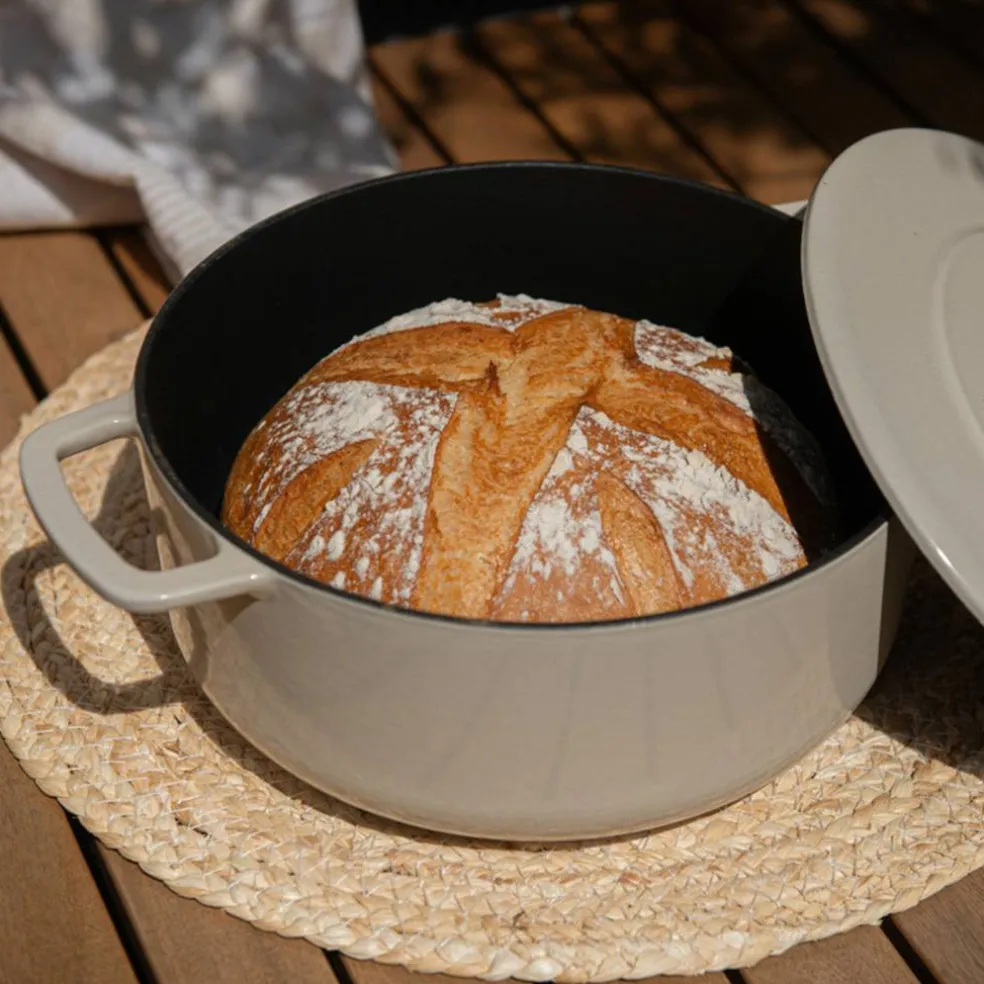 Støpejernsgryte med lokk 28 cm / 5,3 liter, grønn