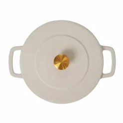 Støpejernsgryte med lokk 24 cm / 3,8 liter, sand