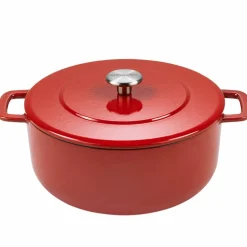 Støpejernsgryte med lokk 24 cm / 3,8 liter, sand