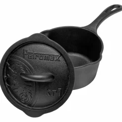 Støpejernsgryte med lokk 1 liter