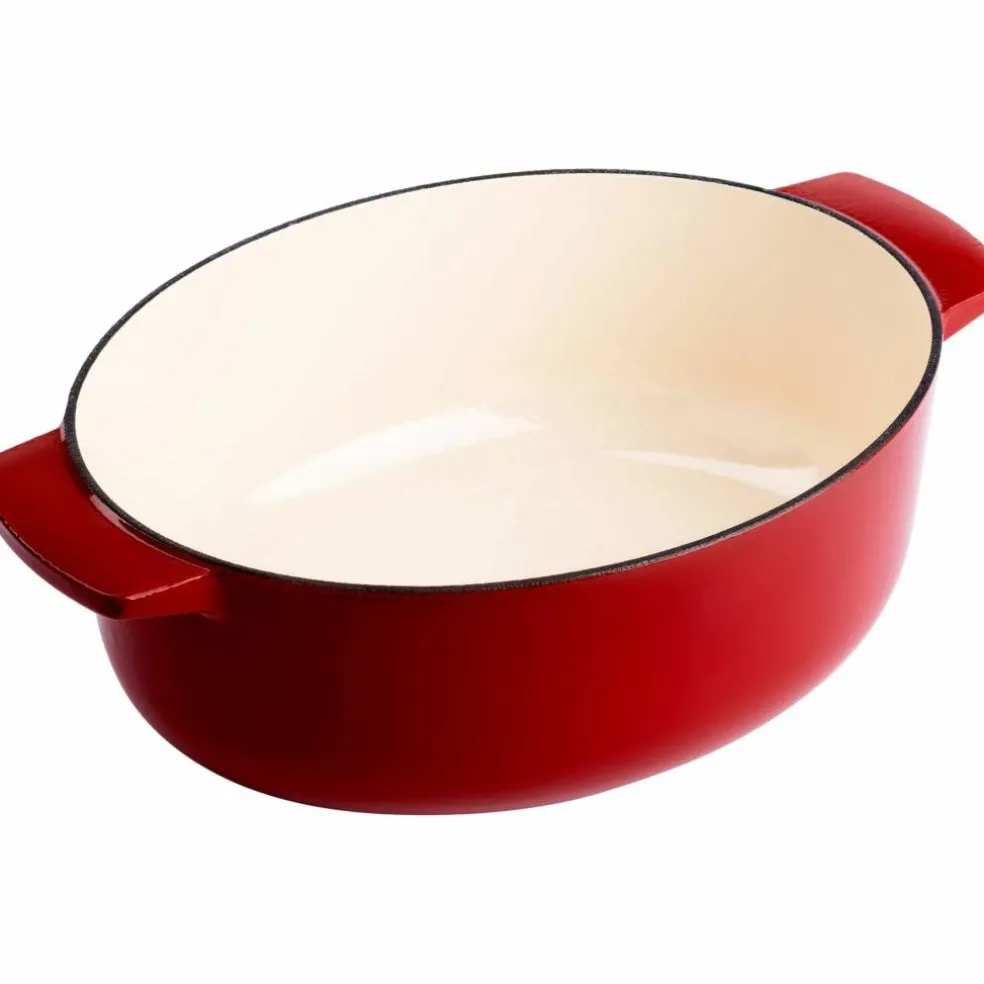 Støpejernsgryte oval 30 cm/5,6 liter, empire red