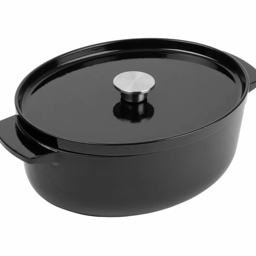 Støpejernsgryte oval 30 cm/5,6 liter, onyx black