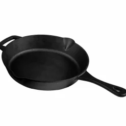 Støpejernssett, stekepanne + gryte + lokk