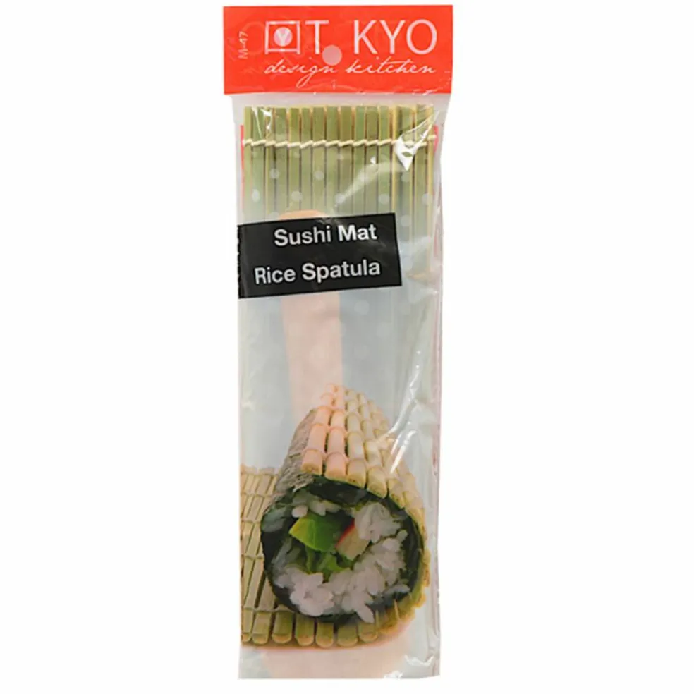 Sushimatte med skje, bambus