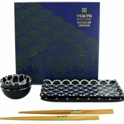 Sushisett havfrue 6 deler, cobalt blue