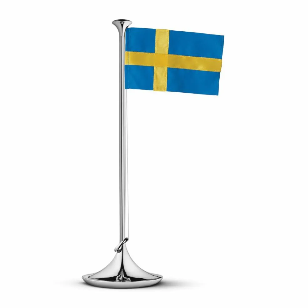 Svensk bordflagg rustfritt stål