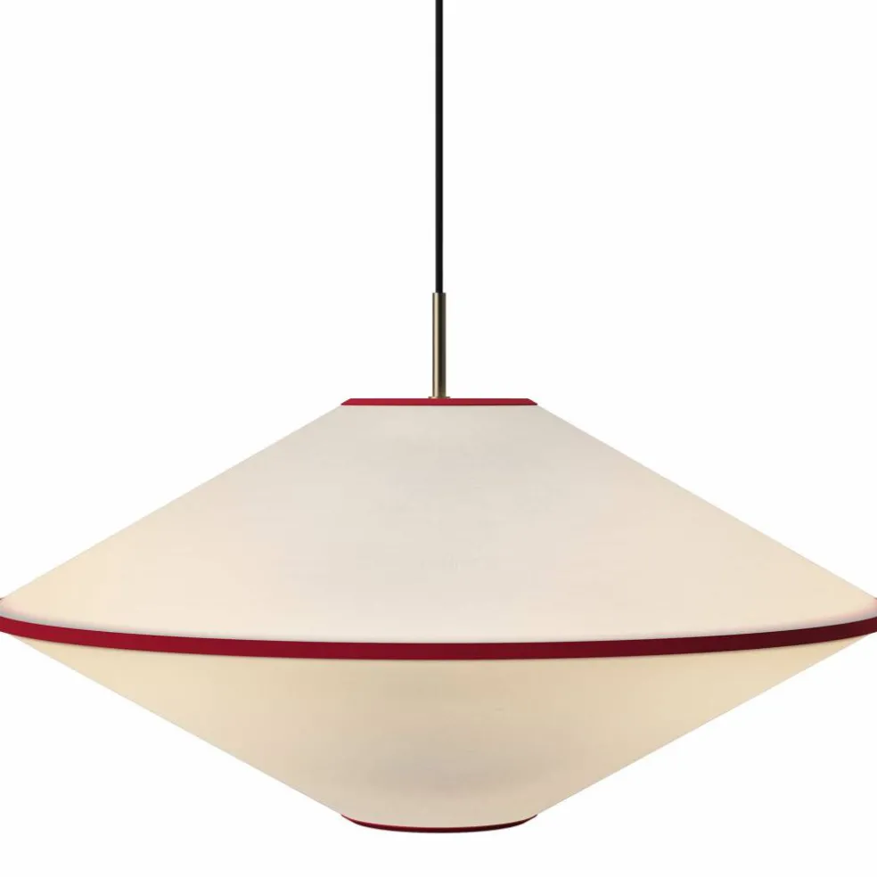 Tafta pendellampe 65 cm, svart/off-white