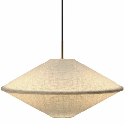 Tafta pendellampe 52 cm, svart/off-white