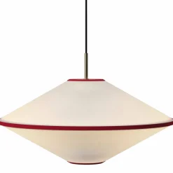 Tafta pendellampe 52 cm, svart/off-white