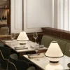 Tafta portabel bordlampe, rød/off-white