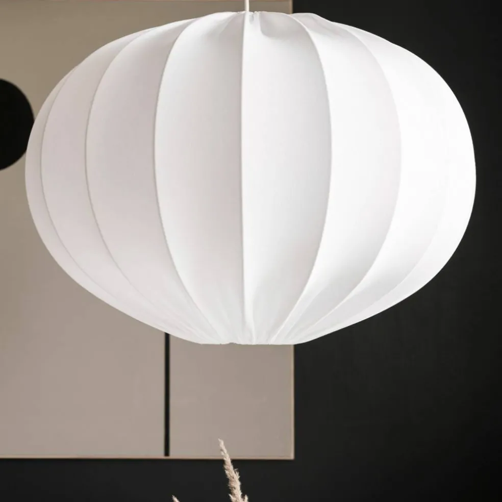 Taklampe, oval kule, 40 cm, hvit