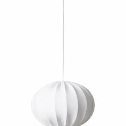 Taklampe, oval kule, 40 cm, hvit