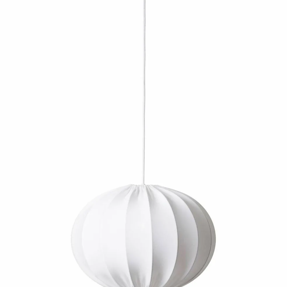 Taklampe, oval kule, 40 cm, hvit