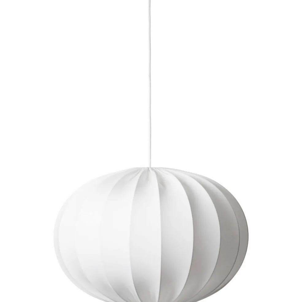 Taklampe, oval kule, 40 cm, hvit
