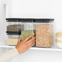 Tasty+ oppbevaringsbokser 4 stk, lysegrå