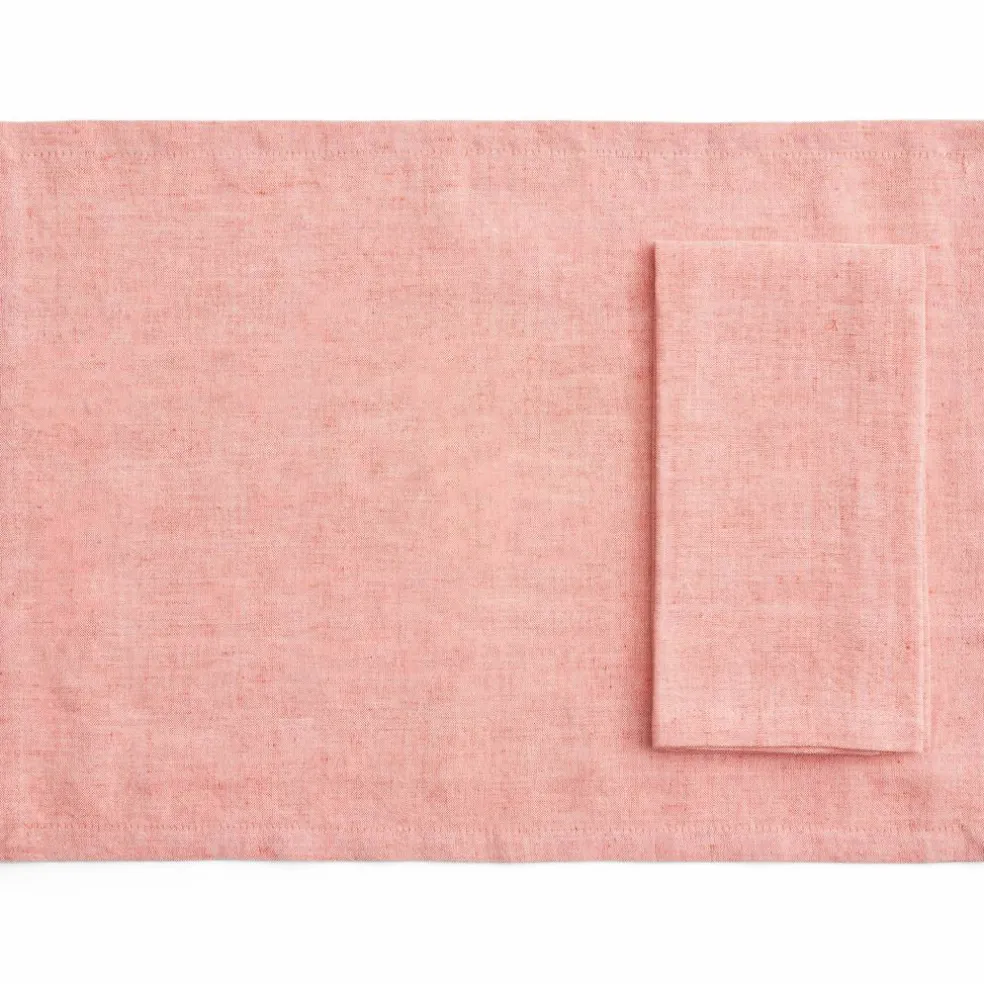 Tavolo bordbrikke/serviett 4-pakning, soft coral
