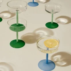 Tint coupéglass 2-pakning, klar/lys jadegrønn/mørk jadegrønn