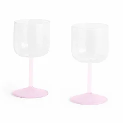 Tint vinglass 2 stk, klar/jade/lyserosa