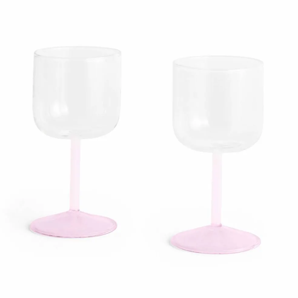 Tint vinglass 2 stk, klar/lyseblå