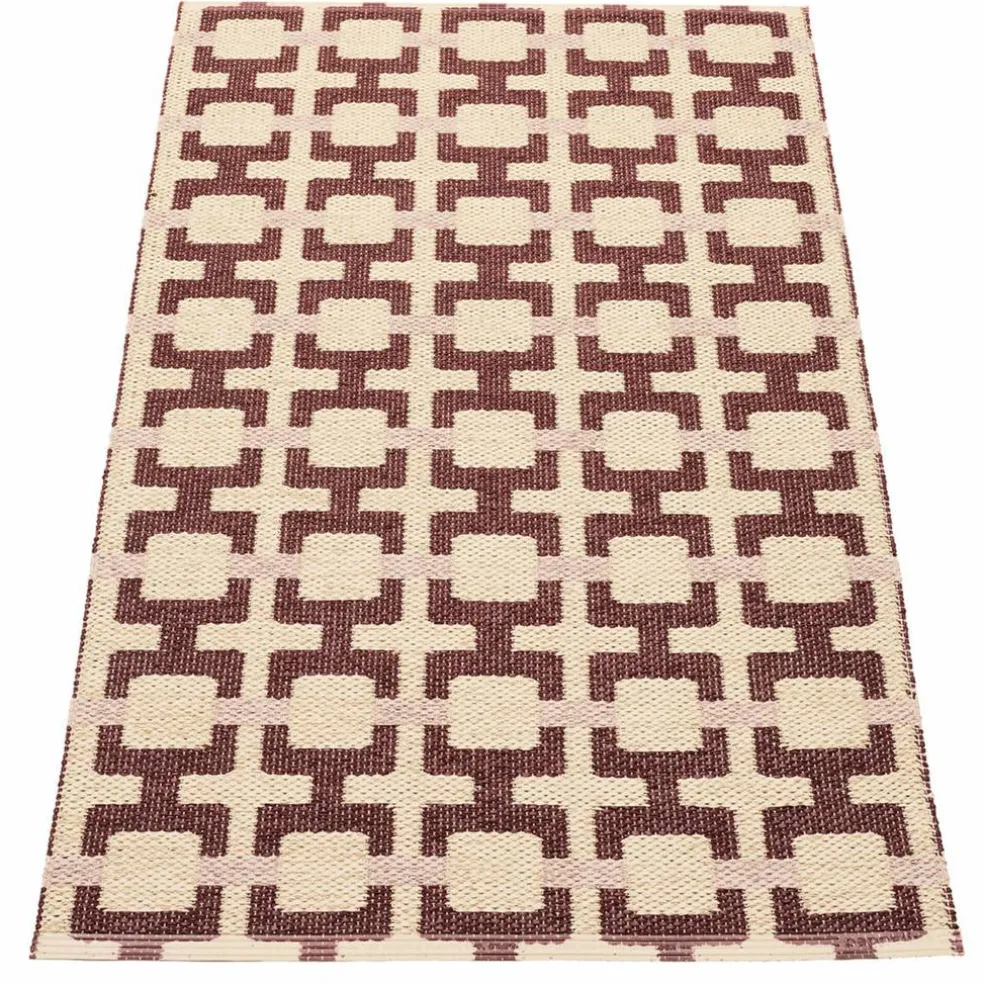 Tom teppe 120 x 70 cm, burgundy/cream/rose