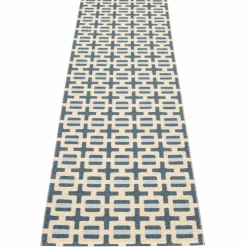 Tom teppe 240 x 70 cm, ocean blue/cream/fog