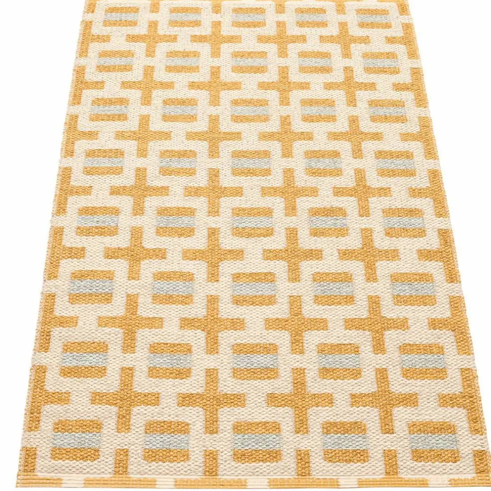 Tom teppe 120 x 70 cm, ochre/cream/sage
